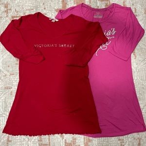 Red and pink Victoria secret night gowns